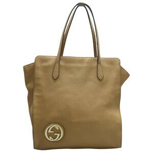 GUCCI Grand Prix Interlocking Brown Leather Tote 574-061925